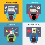 Top view businessman set