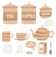Tea coffee and crockery icons