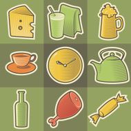 Multicolored food icons