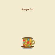 Vintage card with colorful cup