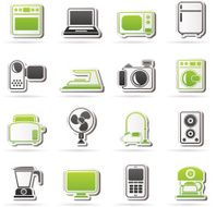 household appliances and electronics icons N3