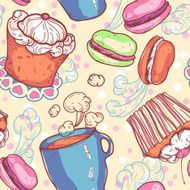 vector seamless pattern with sweets