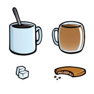 Set of hot drinks icons