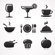 Collection of vector restaurant icons