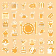 vector menu food and drink icons set N2