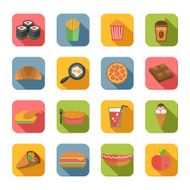 Fast Food Icons Flat