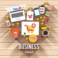 Desktop top view working for Business