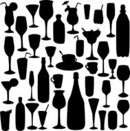 set of wineglass silhouettes