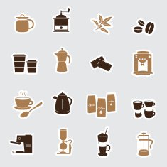 coffee stickers eps10