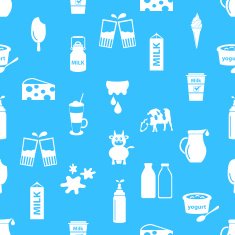 milk and product theme icons seamless pattern eps10 N2