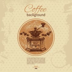 Hand drawn vintage coffee background N16