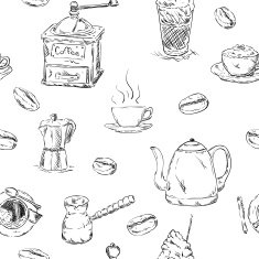 pattern of cofee set