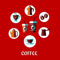 Coffee drink flat concept N2