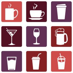 Vector Set of Drinks Icons N14