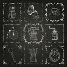 Vintage icons and frames