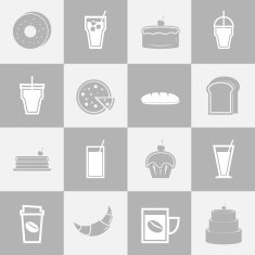 Bakery and drinks elements for coffee shop