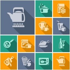 Kitchen and cooking icons