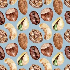 Seamless pattern with nuts N3