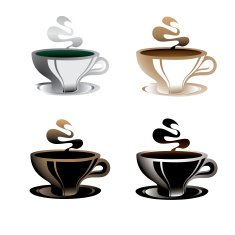 Tea coffee and hot chocolate vectors