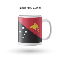 Papua New Guinea flag souvenir mug on white background
