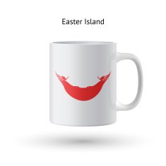 Easter Island flag souvenir mug on white background