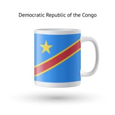 Democratic Republic of Congo flag souvenir mug on white