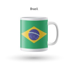 Brazil flag souvenir mug on white background