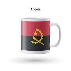 Angola flag souvenir mug on white background