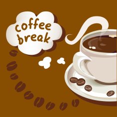 card with a cup of coffee break