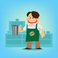 barista on duty vector