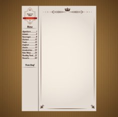 Restaurant menu page template