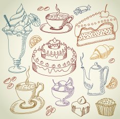 Set of dessert icons