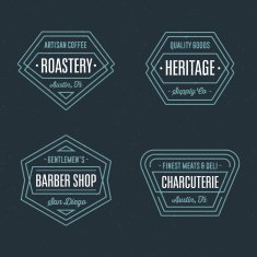 Set of retro geometric badge logo design templates