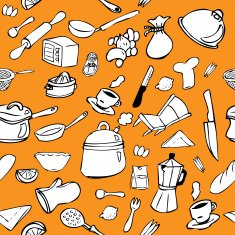 Seamless drawn pattern kitchen