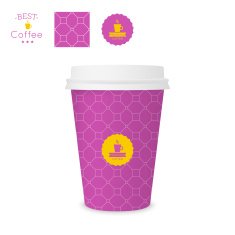 Closed paper cup for coffee with texture N20