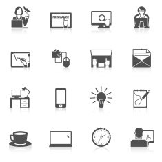 Freelance Icon Black Set N2