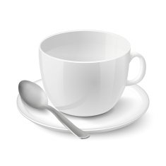 Realistic empty white cup
