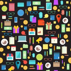 Business life seamless pattern Flat design N2