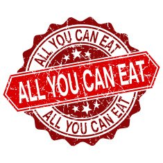 All you can eat red vintage stamp