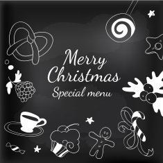 Drawing elements frame for Xmas blackboard