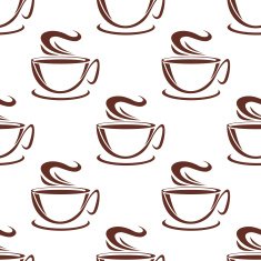 Steaming coffee cups seamless pattern N3