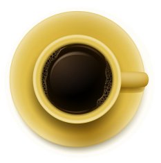Yellow cup with coffee