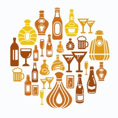 Alcohol Icons in Circle Shape N3