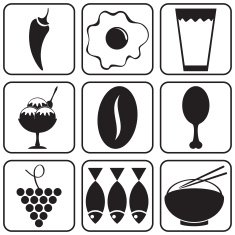 Food icons Fruit and vegetable App Set Trendy Flat Style N3
