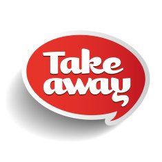 Take away sticker label