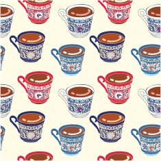 Vector turkish coffee cups pattern