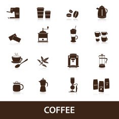 coffee icons set eps10