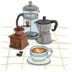 Coffee equipment in colour