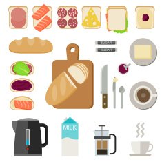 Breakfast food icons