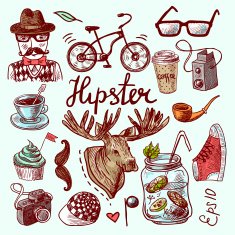 Set of hipster icons